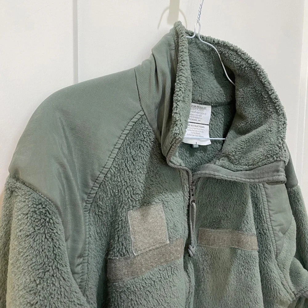 Polartec Full Zip Fleece‎ Jacket. Olive Color, Medium, Cold Weather (Gen III)